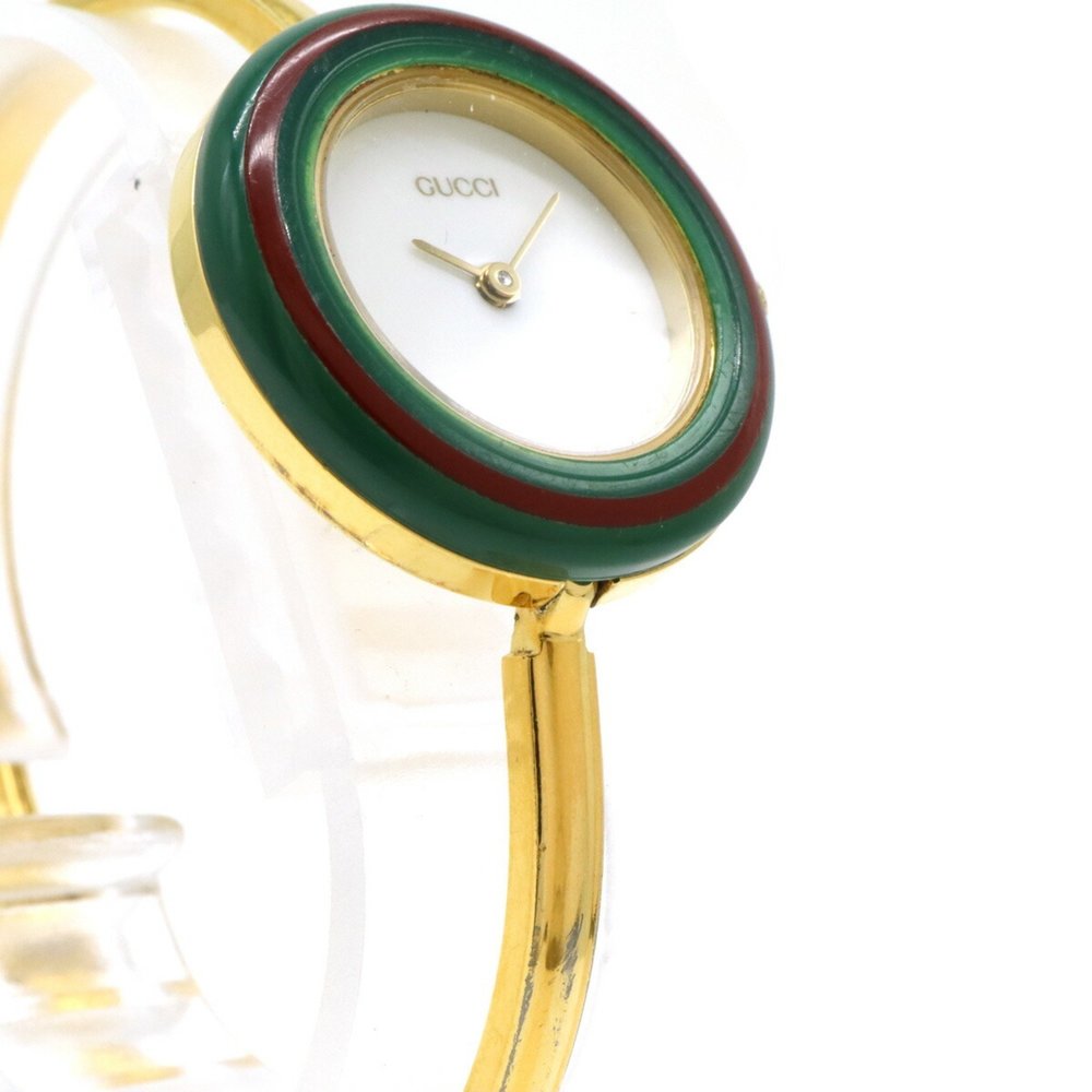GUCCI Gucci Change Bezel White Dial GP Ladies Quartz Watch 11/12.2 - Picture 6 of 10